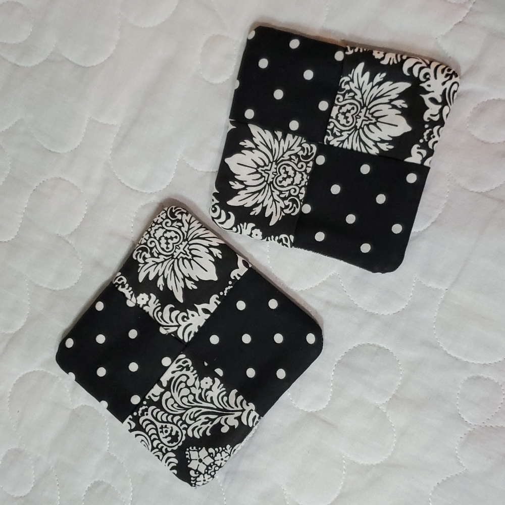 Handmade Fabric Coasters, Set of 2